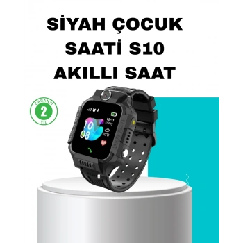 S10 Siyah Akıllı Çocuk Saati Konum Takip Ve Güvenlik Özellikli