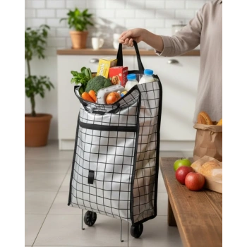 Sağlam Gövdeli Sessiz Tekerlekli Pazar Ve Market Çantası