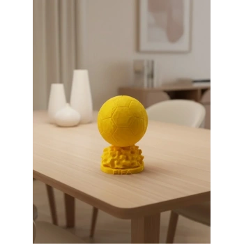 Sarı Fıfa Topu Dekoratif Biblo 10cm Modern Masa Üstü Aksesuar