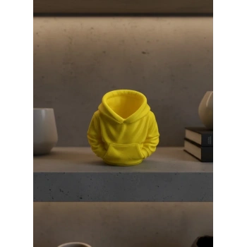 Sarı Hoodie Kalemlik 10x10 Cm Masa Üstü Düzenleyici