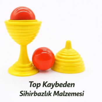 Sarı Renk Sihirli Kupa Top Kaybetme Oyunu 7 cm (5263)