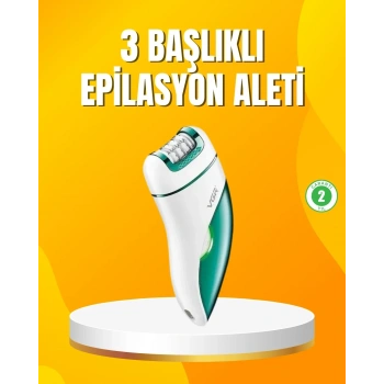 Şarjlı 3’ü 1 Arada Vgr Epilatör Led Işıklı Suya Dayanıklı Hassas Bölge Epilasyon Makinesi