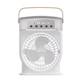 Şarjlı 600 Ml Su Hazneli Taşınabilir Masaüstü Vanilatör  Güçlü Fan Ve 2000 Mah Pil Beyaz