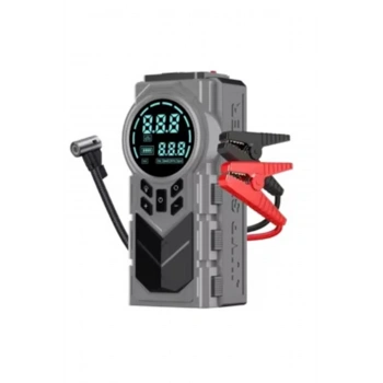 Şarjlı 8.000 Mah Taşınabilir Çanta Araç Akü Şarj Takviyeli Işıklı Hava Kompresörü Powerbankli