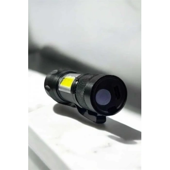 Şarjlı Metal Zoomlu El Feneri Işıldak Led Işık Taşınabilir El Lambası