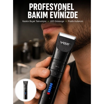 Şarjlı Tıraş Makinesi –dijital Ekranlı, Hızlı Şarjlı, Profesyonel Kesim Seti Yeni Nesil