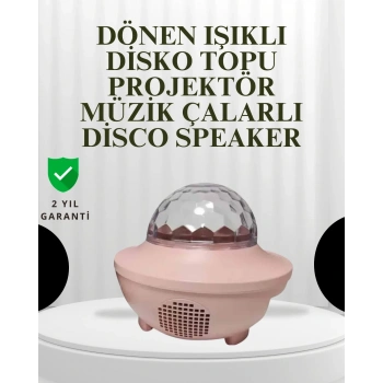 Sesle Etkileşimli Yıldız Projektörlü Gece Lambası – Bluetooth Hoparlörlü, Usb Girişli, Dönen Okyanus