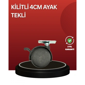 Sessiz Dönen Kilitli Mobilya Tekerleği 4 Cm