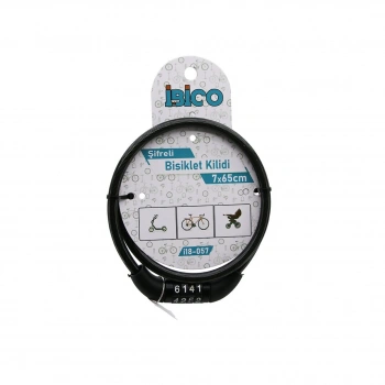 ŞİFRELİ EKO - İNCE BİSİKLET KİLİT ÇELİK TEL SİYAH ŞEFFAF KILIF 7MMX65CM (5263)