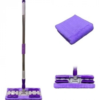 Sihirli Spin Mop Teleskopik Çok Amaçlı Mop +1 Bez Hediyeli - Mor (5263)