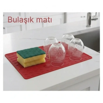 Silikon Bulaşık Kurulama Matı 30*40 cm Gıdaya Uygun Uzun Ömürlü (5263)