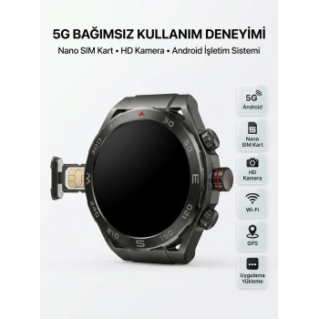 Sım Kartlı 5g Android Akıllı Saat Hd Kamera Wi-fi Gps Uygulama Yükleyebilen