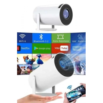 Sinema Projektörü Android Hdmı Usb Wifi Ses Çıkışlı Ayaklı Projeksiyon Taşınabilir