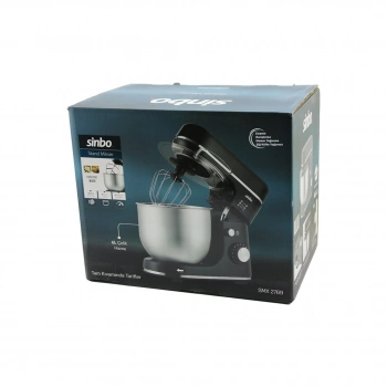 SİYAH STANDLI MİKSER ÇIRPICI - HAMUR YOĞURUCU - KARIŞTIRICI 8 KADEME HIZ AYAR 6L ÇELİK HAZNE 1300W SMX-2769 (5263)