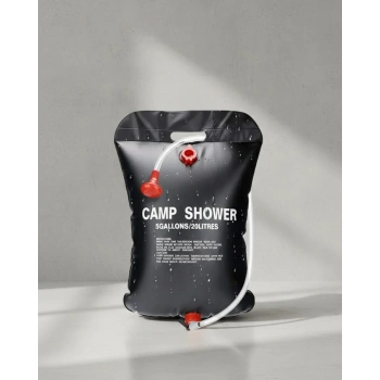 Solar Kamp Duşu 20 Litre Taşınabilir Şeffaf Su Seviyeli Dış Mekan Duş Sistemi