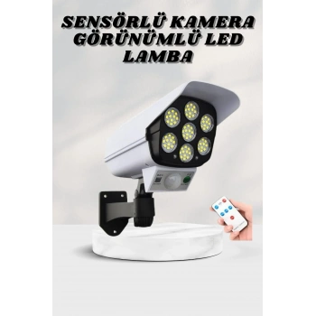 Solar Lamba Kamera Görünümlü Duvar Lambası Dönebilen Bahçe Aydınlatması