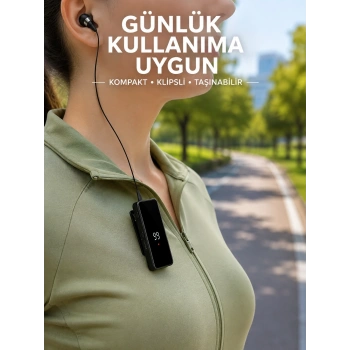 Taşınabilir Bluetooth Kulaklık Dijital Göstergeli Klipsli Tek Kulaklıklı Kompakt Cihaz