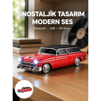 Taşınabilir Klasik Araç Tasarımlı Kablosuz Hoparlör
