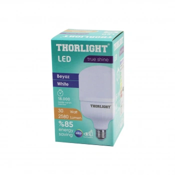 THORLIGHT T-30B  30W  E27 TORCH T-SHAPE  BEYAZ  LED AMPUL  2580 LUMEN - 6400K - 18000 SAAT - 2835 SMD LED (5263)