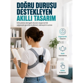 Titreşim Uyarılı Akıllı Düzeltici Günlük Kullanıma Uygun Dik Duruş Cihazı