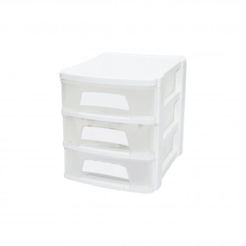 TONTON - NO:1 ÇEKMECE 3 KATLI 21.5X16.5X18.5 CM - SİYAH VEYA BEYAZ RENK GÖNDERİLİR (5263)