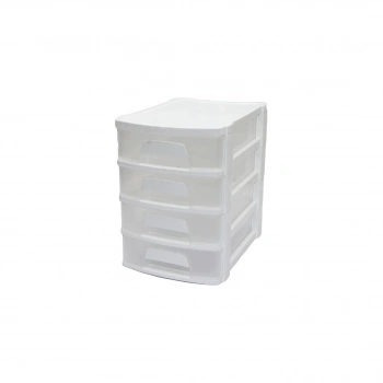 TONTON - NO:2 ÇEKMECE 4 KATLI 16.5X21.5X24CM BEYAZ VEYA SİYAH HERHANGİ BİR RENK GÖNDERİLİR (5263)