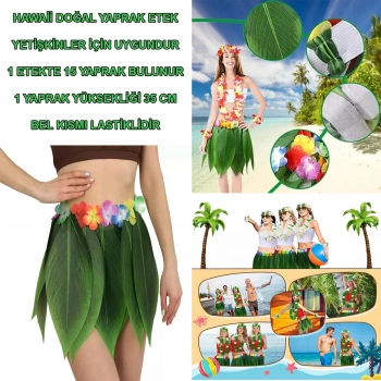 Tropikal Esintili Hawaii Yapraklı Parti Eteği Yetişkin Boy (5263)