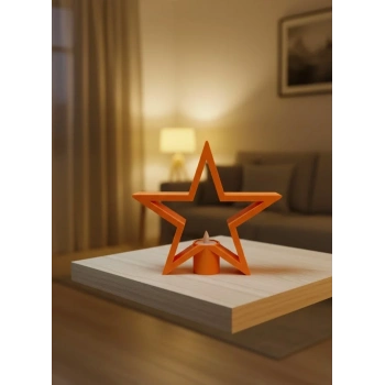 Turuncu Yıldız Mumluk Loş Işık Salon Dekoru