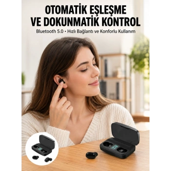 Tws Bluetooth Kulaklık 5.0 Bluetooth Bağlantılı Dokunmatik Kontrol Özelliği Yeni Nesil