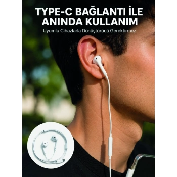 Type C Kablolu Kulak İçi Kulaklık Net Ses Ve Güçlü Bas Deneyimi Yeni Nesil