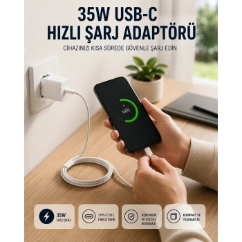 Type-c To C Kablolu 35w Hızlı Şarj Başlığı Set