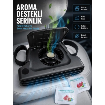Usb Şarjlı Araç Boyun Soğutucu Fan 5 Kademeli Sessiz Çalışan Turbo Fan