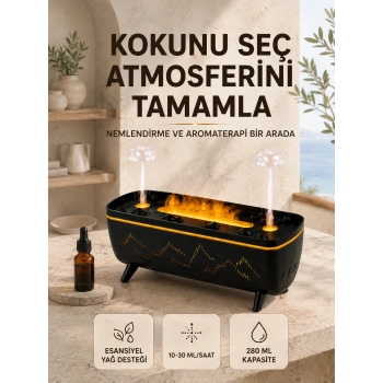 Uzaktan Kumandalı Hava Nemlendirici Aromaterapi Difüzörü 2 4 8 Saat Zamanlayıcılı Siyah