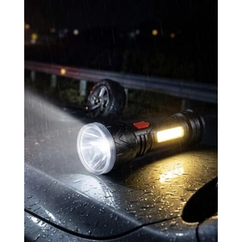 Uzun Menzilli Işıldak Şarjlı 9 Led 4 Kademeli Aydınlatma