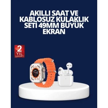 Watch 9 Max Akıllı Saat Ve Kablosuz Kulaklık Seti 2 Kordonlu Sesli Görüşme Özellikli