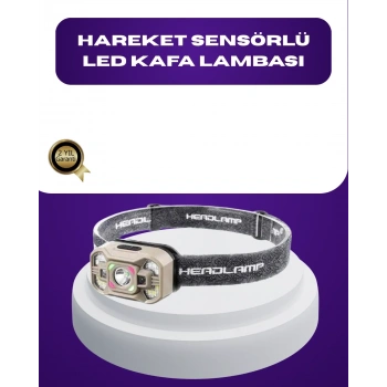 Wave Sensörlü Led Kafa Lambası Şarjlı Ayarlanabilir Işık