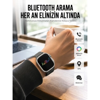 Yeni Nesil 3 Kordonlu Kol Saati 49 Mm Amoled Ekran Akıllı Saat