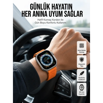 Yeni Nesil Akıllı Saat Çok Yönlü Titreşimli 49 Mm Android Ve İos Uyumlu