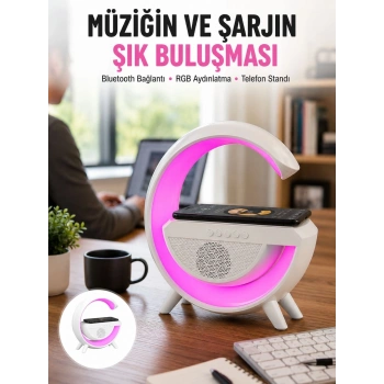 Yeni Nesil Bluetooth Hoparlör Speaker 5.0 Taşınabilir G Şeklinde Powerbankli Yeni Nesil