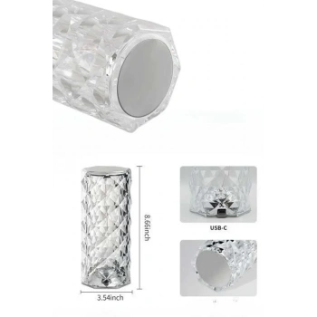 Yeni Nesil Modern Kristal Masa Ve Gece Lambası Dokunmatik Renk Değiştirebilen