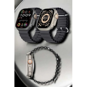 Yeni Nesil Ultra Akıllı Saat Titreşimli, Uyku & Sağlık Takibi, Çift Kordon