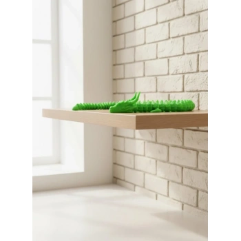 Yeşil Hareketli Ejderha Figürü Esnek Gövdeli Fantastik Dekor 60 Cm