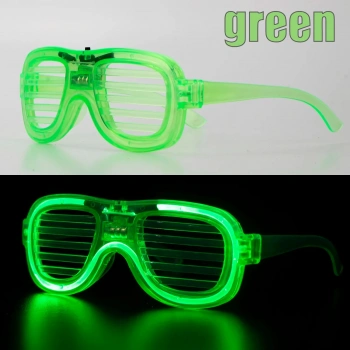 Yeşil LED Işıklı Parti Gözlüğü – Neon Glow Şerit Gözlük 3 Modlu (5263)