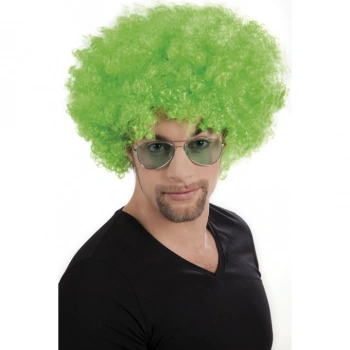 Yeşil Renk Kıvırcık Afro Bonus Peruk (5263)