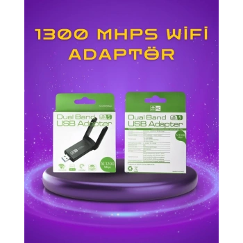 Yüksek Hızlı 1200 Mbps Çift Bant Usb Wifi Adaptör – Güçlü Sinyal, Geniş Uyumluluk