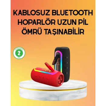 Yüksek Ses Kaliteli Kablosuz Hoparlör Led Işıklı