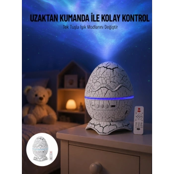 Yumurta Görünümlü Masa Ve Gece Lambası Renk Değiştirebilen Projektör