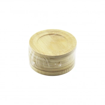 YUVARLAK= ÇAP: 9.7CM 6PCS BAMBU - AHŞAP ÇAY TABAK (5263)