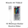 12V 10 Metre Silikonsuz RGB Şerit Led  44 Tuşlu Kumanda 5A Adaptörlü IP20 Set