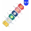 12 Volt 2.4 Watt Kare Sarı - Amber Cob Led Modül IP65 10 Adet Modül
